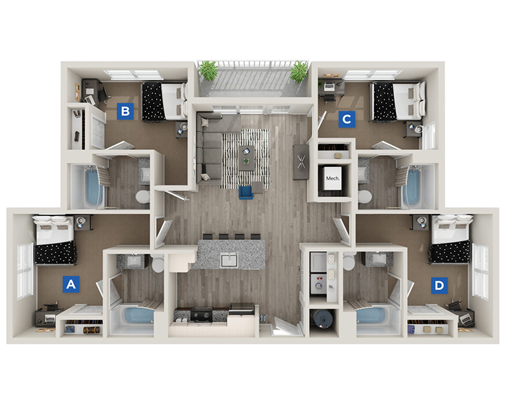 Dogwood D1 - 4x4 Floor plan