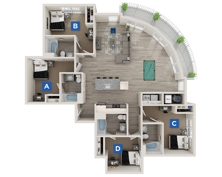 Daphne D3 - 4x4 Floor plan